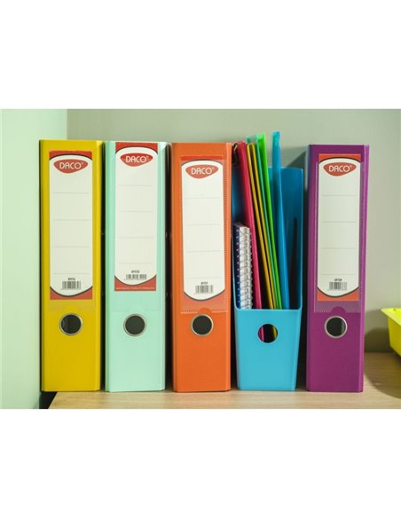 Biblioraft plastifiat A4, 75 mm Daco, Mov