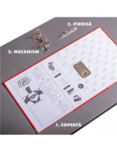 Biblioraft plastifiat A4, 75 mm Daco BP175M, Mov