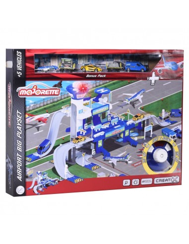 Pista de masini Majorette Creatix Aeroport cu 5