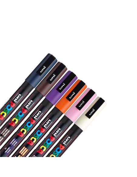Set 6 Markere UNI POSCA PC-3M, 0.9-1.3 mm, POS44-PC3M