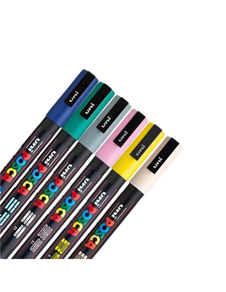 Set 6 Markere UNI POSCA PC-3M, 0.9-1.3 mm, POS45-PC3M