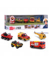 Set Dickie Toys 4 masinute si un elicopter Fireman