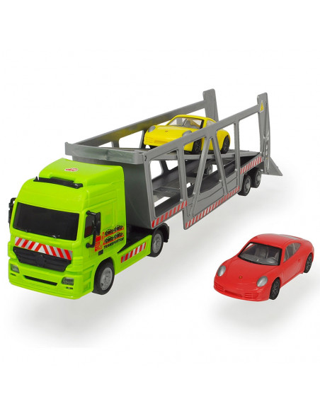 Camion Dickie Toys cu trailer si 2 masini Porsche,S203747005