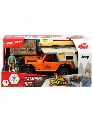 Masina Dickie Toys Playlife Camping Set cu figurina si