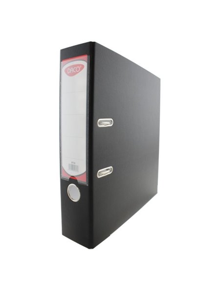 Biblioraft plastifiat A4, 75 mm Daco BP175N, Negru