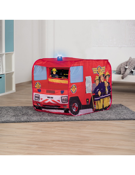 Cort de joaca John Fireman Sam Fire Truck Sam cu girofar