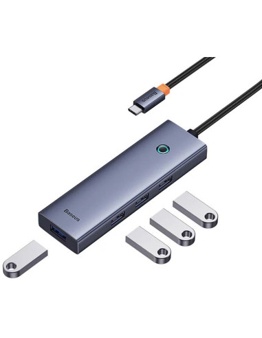 RY-B0005280A813-03,HUB USB Baseus UltraJoy 4 in 1, input USB Type-C, output 4 x USB 3.0, gri "B0005280A813-03" - 6932172630829