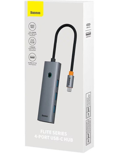 RY-B0005280A813-03,HUB USB Baseus UltraJoy 4 in 1, input USB Type-C, output 4 x USB 3.0, gri "B0005280A813-03" - 6932172630829