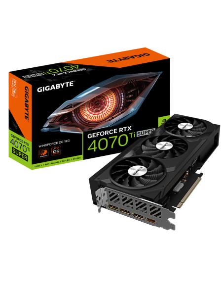 N407TSWF3OC-16GD,PLACI VIDEO Gigabyte GeForce RTX 4070 Ti SUPER WINDFORCE OC 16G, GDDR6X, 16 GB, 256-bit "N407TSWF3OC-16GD"