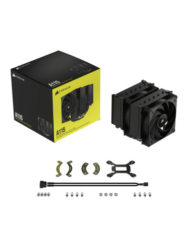 CT-9010011-WW,COOLERE Corsair A115 Twin Tower | Intel LGA-1700 / AMD AM5 sockets | 2 ventilatoare AF140 ELITE | 6 Heatpipes | Vi