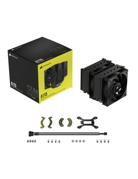 CT-9010011-WW,COOLERE Corsair A115 Twin Tower | Intel LGA-1700 / AMD AM5 sockets | 2 ventilatoare AF140 ELITE | 6 Heatpipes | Vi