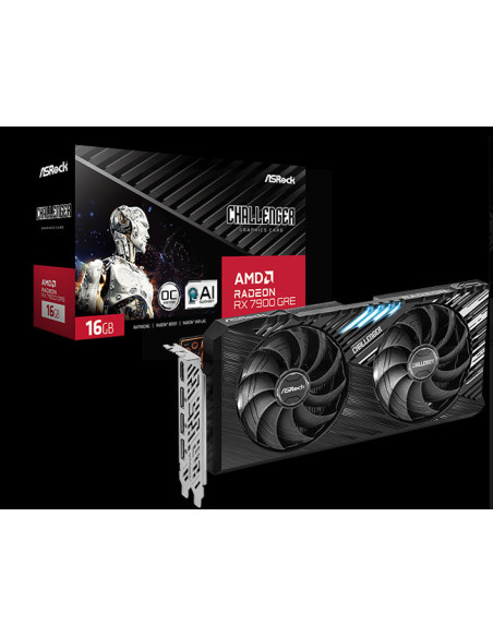 RX7900GRE CL 16GO,PLACI VIDEO Asrock Radeon RX7900 GRE CHALLENGER 16GB OC GDDR6 256 bit, PCIE 4.0, 1x HDMI 3x DP "RX7900GRE CL 1