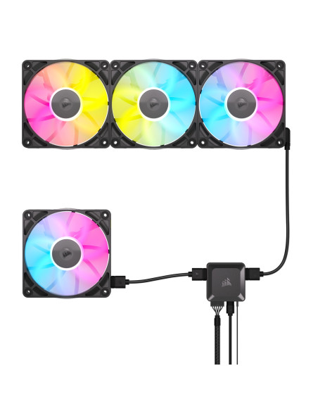 CO-9051018-WW,VENTILATOR Corsair iCUE LINK RX120 3x120mm RGB NEGRU, viteza 0.400-2100 RPM +/- 10%, Airflow: 10.5-74.2 CFM, Presi