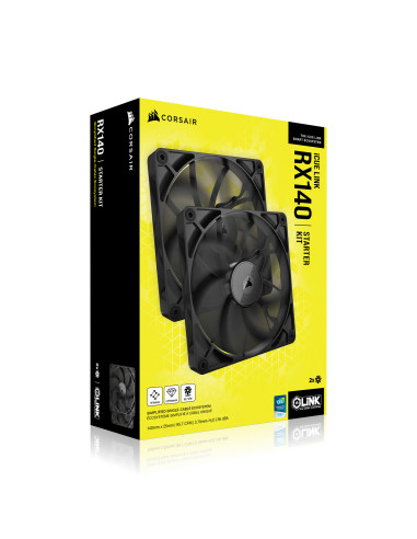 CO-9051012-WW,VENTILATOR Corsair iCUE LINK RX140 2x140mm NEGRU, viteza 0.300-1700 RPM +/- 10%, Airflow: 18.1-95.7 CFM, Presiune 