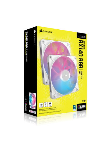 CO-9051024-WW,VENTILATOR Corsair iCUE LINK RX140 2x140mm RGB ALB, viteza 0.300-1700 RPM +/- 10%, Airflow: 18.1-95.7 CFM, Presiun