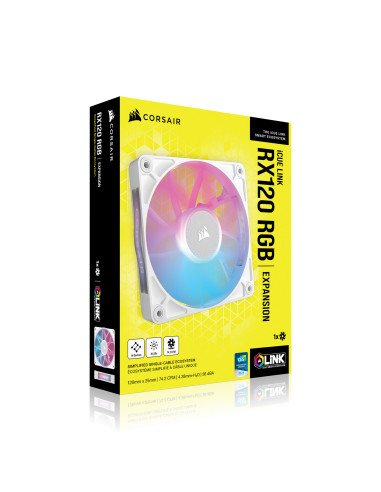 CO-9051021-WW,VENTILATOR Corsair iCUE LINK RX120 RGB ALB, viteza 0.400-2100 RPM +/- 10%, Airflow: 10.5-74.2 CFM, Presiune Static