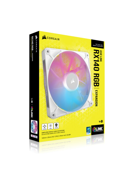 CO-9051023-WW,VENTILATOR Corsair iCUE LINK RX140 1x140mm RGB ALB, viteza 0.300-1700 RPM +/- 10%, Airflow: 18.1-95.7 CFM, Presiun