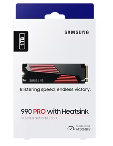 MZ-V9P1T0GW,SSD Samsung 990 Pro, 1TB, PCIe 4.0, NVMe, M.2, Heatsink "MZ-V9P1T0GW"