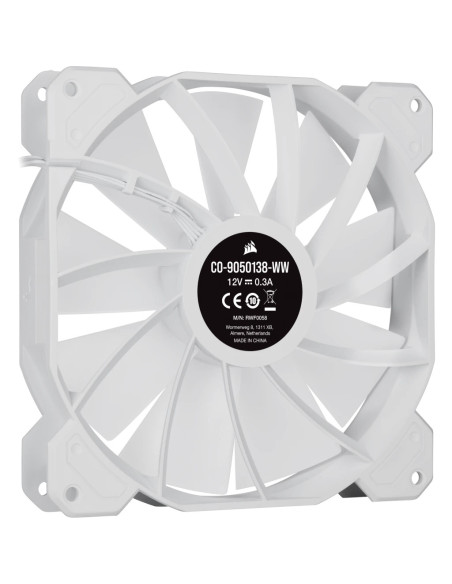 CO-9050139-WW,Ventilator Corsair iCUE SP140 RGB ELITE Performance 140mm PWM, kit 2 buc, include Lighting Node CORE, Alb "CO-9050