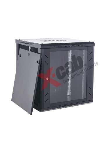 Xcab-12U45S.9004,Cabinet metalic de perete 19", tip rack wallmount, 12U 600x450 mm, Xcab S Negru "Xcab-12U45S.9004"