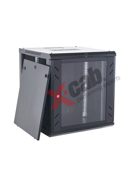 Xcab-12U45S.9004,Cabinet metalic de perete 19", tip rack wallmount, 12U 600x450 mm, Xcab S Negru "Xcab-12U45S.9004"