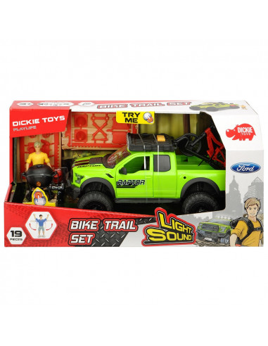 Masina Dickie Toys Playlife Bike Trail Set cu figurina si