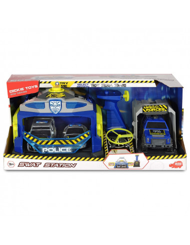 Pista de masini Dickie Toys SWAT Station cu 3 masini de politie