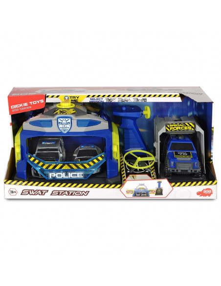 Pista de masini Dickie Toys SWAT Station cu 3 masini de politie