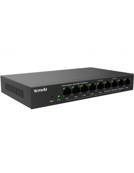 G0-8G-POE,Router Tenda 9 porturi Gigabit Ethernet, din care 8 porturi PoE+ IEEE 802.3at/af, "G0-8G-POE"