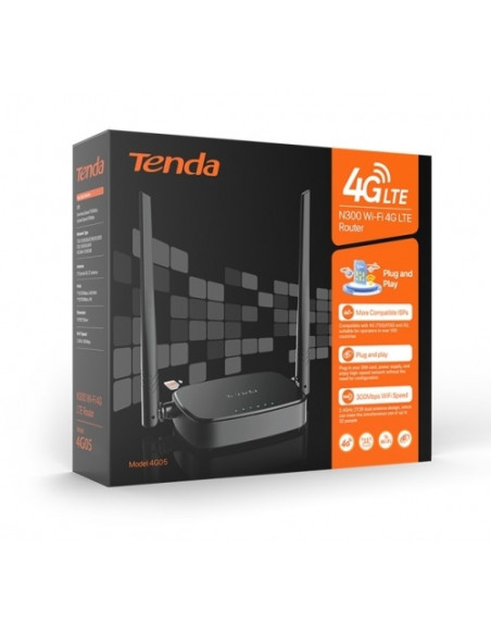 4G05,Router Tenda wireless 300Mbps, 4G nano-SIM slot, 2 porturi 10/100Mbps