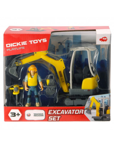 Excavator Dickie Toys Playlife Excavator Set cu figurina si