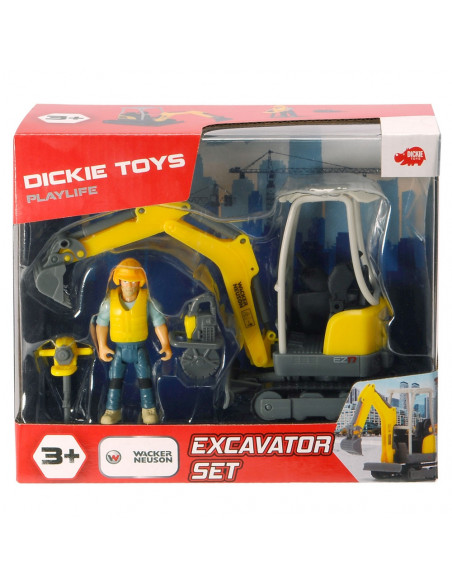 Excavator Dickie Toys Playlife Excavator Set cu figurina si