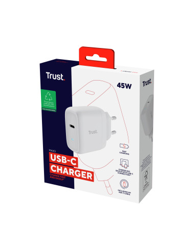 TRUST MAXO 45W USB-C CHARGER WHT "25138" (timbru verde 0.80 lei)