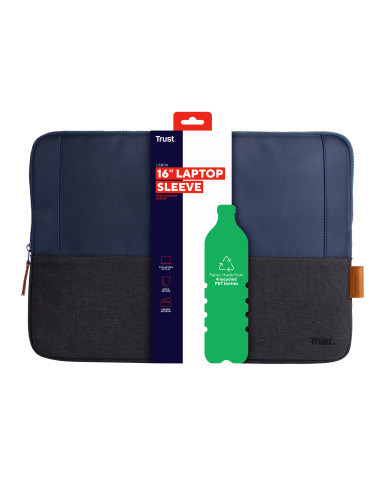 TRUST LISBOA 16" LAPTOP SLEEVE BLUE "24982"
