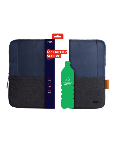 TRUST LISBOA 16" LAPTOP SLEEVE BLUE "24982"