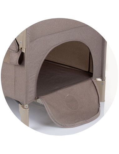 KOSIRE242MA,Patut pliabil Chipolino Relax macadamia linen cu laterala culisanta