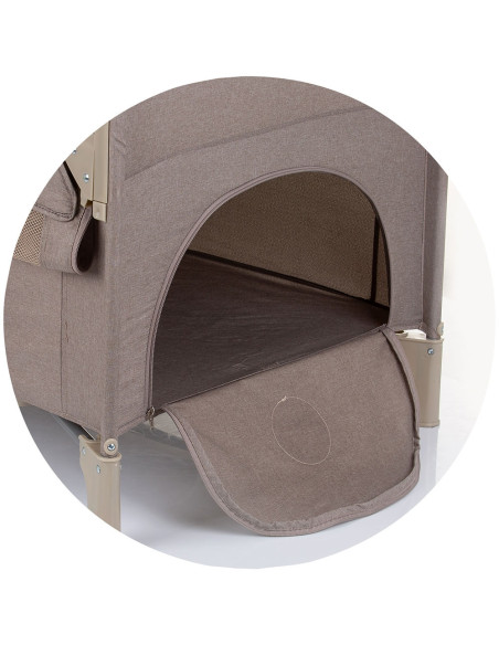KOSIRE242MA,Patut pliabil Chipolino Relax macadamia linen cu laterala culisanta