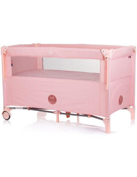 KOSIRE244FL,Patut pliabil Chipolino Relax flamingo linen cu laterala culisanta