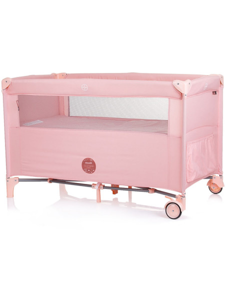 KOSIRE244FL,Patut pliabil Chipolino Relax flamingo linen cu laterala culisanta