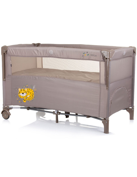 KOSIRE246MA,Patut pliabil Chipolino Relax macadamia tiger cu laterala culisanta