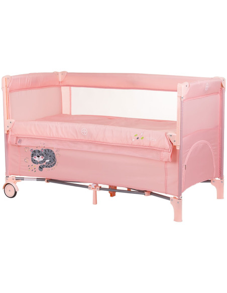 KOSIRE248FL,Patut pliabil Chipolino Relax flamingo tiger cu laterala culisanta