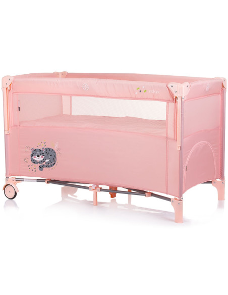 KOSIRE248FL,Patut pliabil Chipolino Relax flamingo tiger cu laterala culisanta