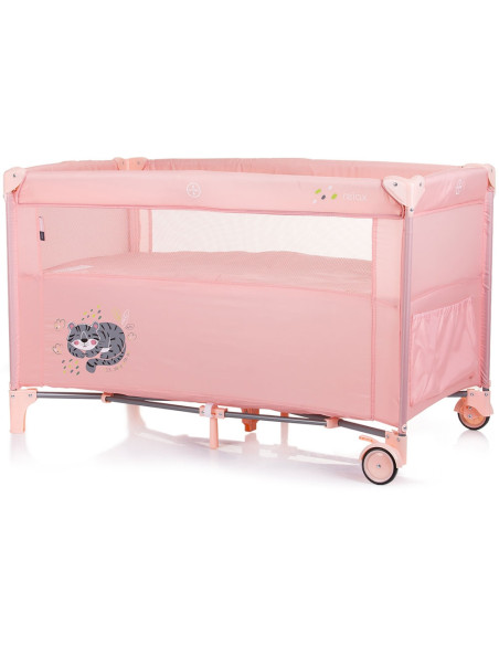 KOSIRE248FL,Patut pliabil Chipolino Relax flamingo tiger cu laterala culisanta