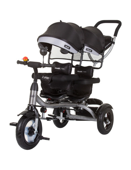 TRK2P0242OS,Tricicleta gemeni Chipolino 2Play obsidian silver