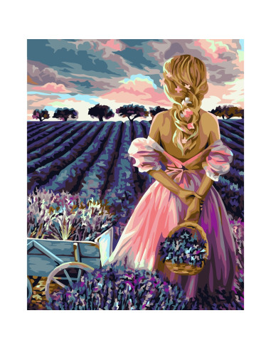 PDP2516_5040,Picturi pe numere Peisaje, 40x50 cm, Iubire de Lavanda, PDP2516