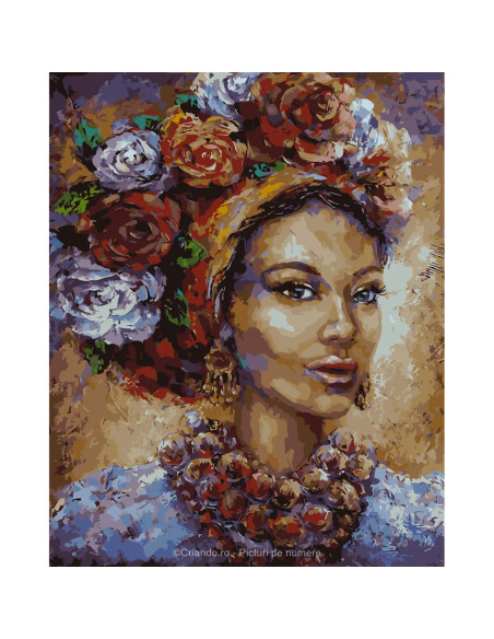 PDP3552_5040,Pictura pe numere Portret 40x50 cm, Accesorii Inflorite, PDP3552