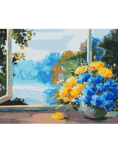 Pictura pe numere Flori 40x50 cm, Peisaj in Buchet, PDP2230