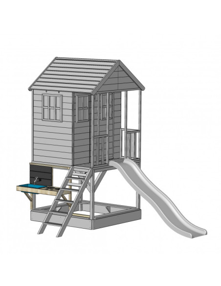 M9R_K,Casuta Summer Adventure House cu loc de nisip, tobogan, leagan, bucatarie (M9R_K), Wendi Toys