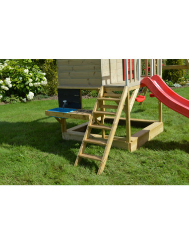 M9R_K,Casuta Summer Adventure House cu loc de nisip, tobogan, leagan, bucatarie (M9R_K), Wendi Toys