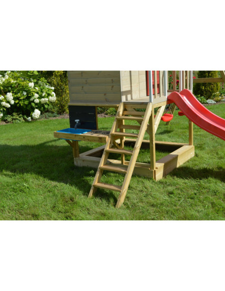 M30R_K,Casuta Nordic Adventure House cu loc pentru nisip, tobogan, leagan dublu, bucatarie, Wendi Toys